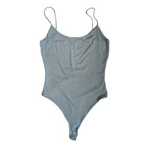 Garage Army Green Ribbed Body Suit Tank Top with Spaghetti Straps Women Size Med